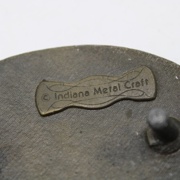 1957 Chevy Chevrolet Corvette Indiana Metal Craft Solid Brass Belt Buckle Vtg - Picture 4 of 9